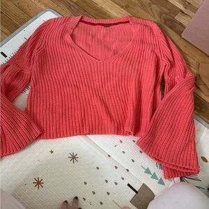 Free People Coral Cable Knit Sweater